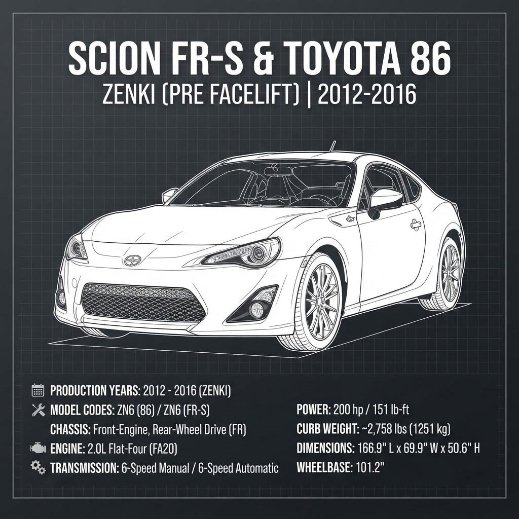 FR-S & 86 2012 to 2016